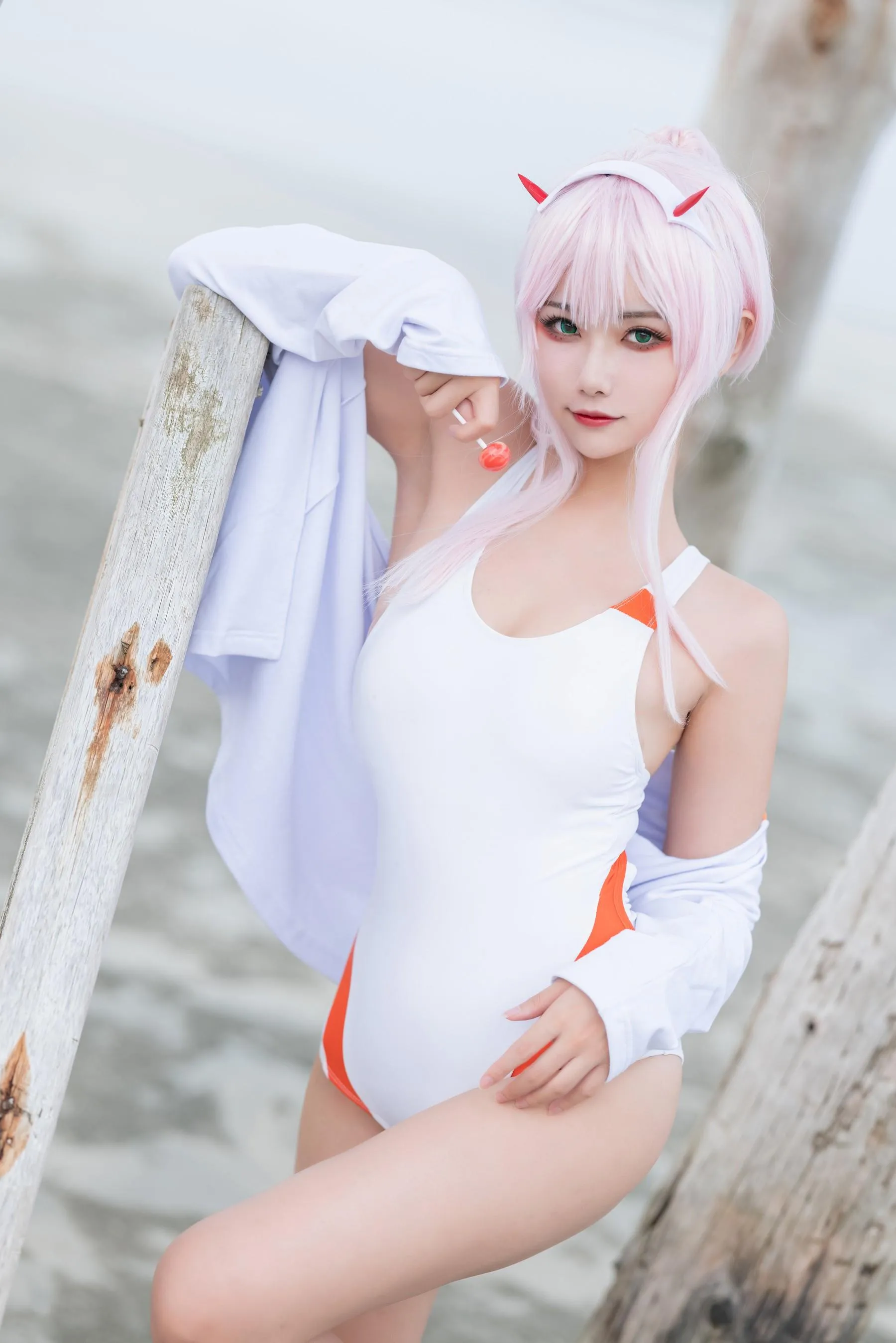 Momoko葵葵 – NO.36 DARLING in the FRANXX 02 泳装 兔女郎花嫁 [61P]插图5